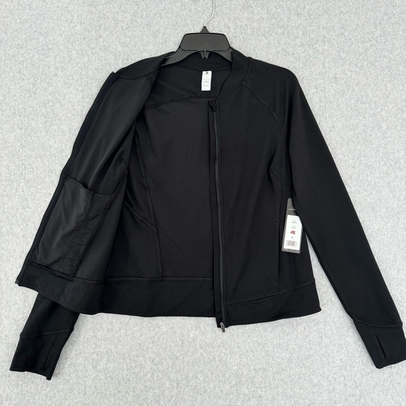 Yogalicious Lux Jacket Womens Large Black Full Zip Yoga Athletic Thumb Holes - Picture 9 of 16